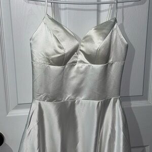 White Satin Wedding Dress